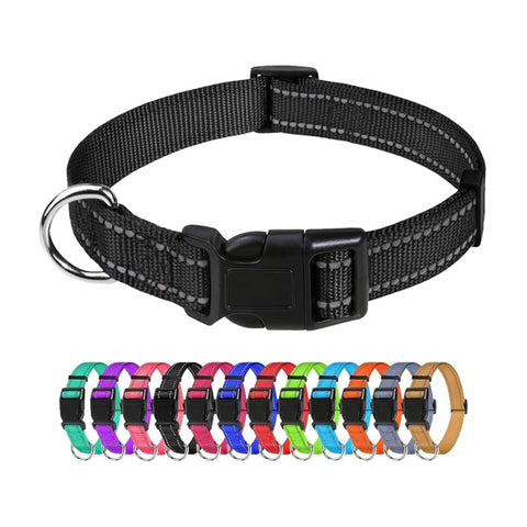 Reflective Nylon Dog Collar – Quick Release Nylon Collar