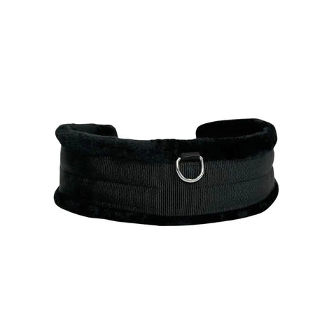 Black Fleece Lined Girth – Elasticated Horse Girth with Faux Fur
