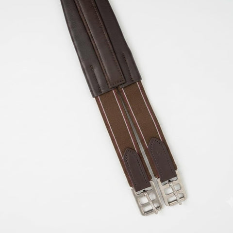 Leather Padded Horse Girth – Chafeless Grained Leather with Triple Elastic