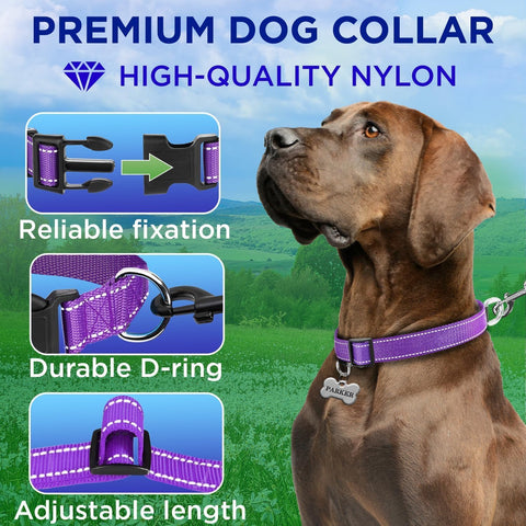 Reflective Nylon Dog Collar – Quick Release Nylon Collar