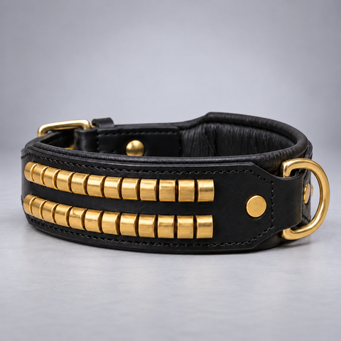 Staffy Leather Studded Dog Collar – Spiked Dog Collar for Large Breeds