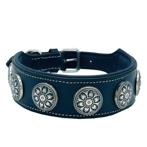 Padded Leather Studded Dog Collar – 2-Inch Strong Collar for Staffies & Large Dogs