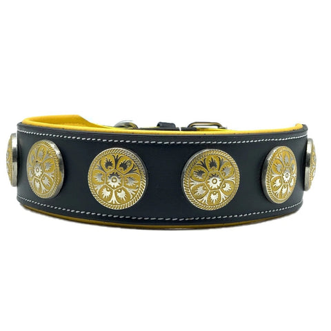 Padded Leather Studded Dog Collar – 2-Inch Strong Collar for Staffies & Large Dogs